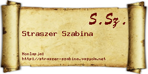 Straszer Szabina névjegykártya